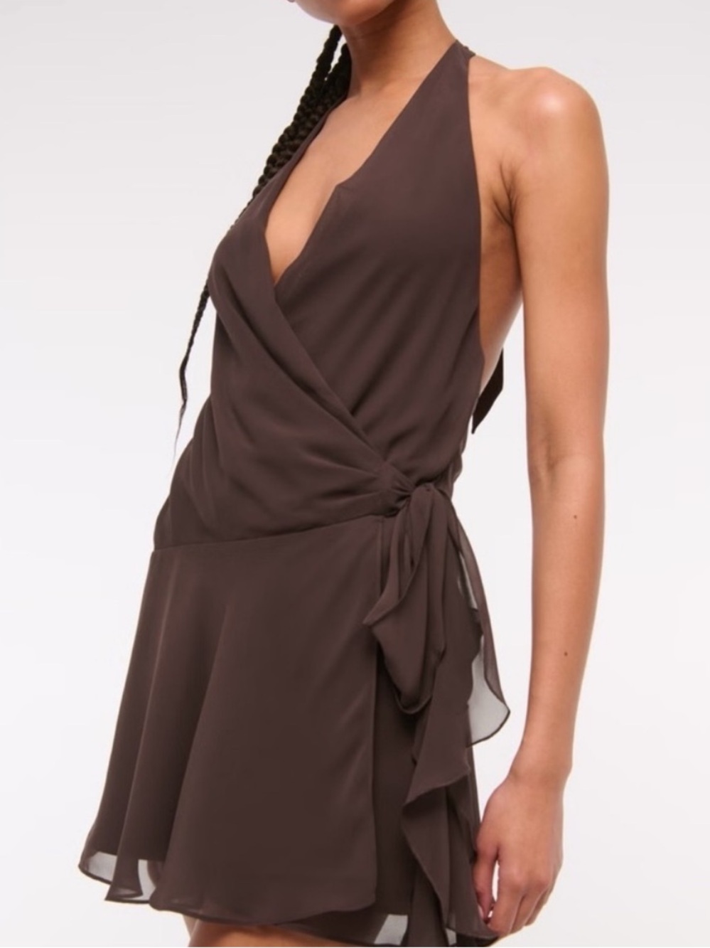 Abercrombie & Fitch Frilly Draped Halter Neck